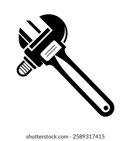 silhouette of clean vector Wrench set isolated on white background