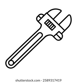 silhouette of clean vector Wrench set isolated on white background