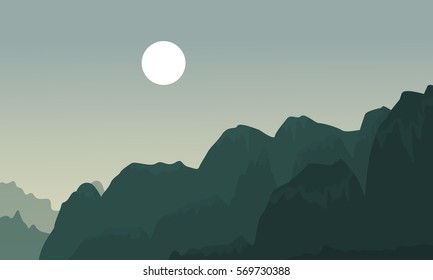Silhouette of cliff landscape backgrounds vector art