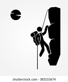 Silhouette of climber