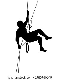 Silhouette of a climber. Sports and leisure, hobbies 