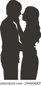 Silhouette Clip art of couple looking at each other