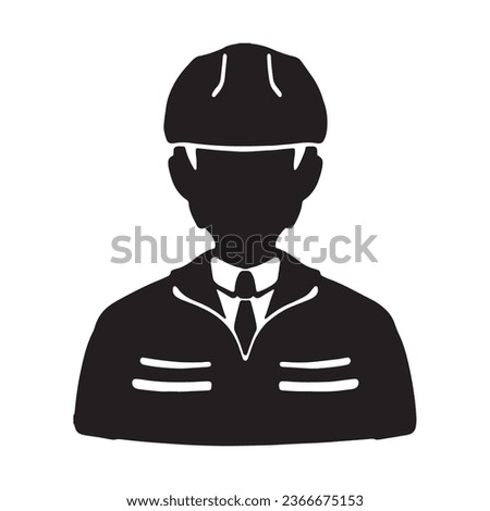 Silhouette Clip art of man in work clothes and helmet - black	