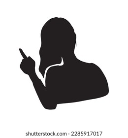 Silhouette Clip art of woman answering a question black	