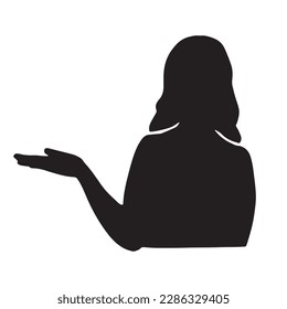 Silhouette Clip art of woman introducing recommendation - black	