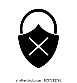 silhouette close padlock shield with bag protection