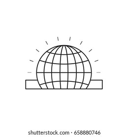 silhouette closeup flat globe earth world chart depositing in rectangular slot vector illustration