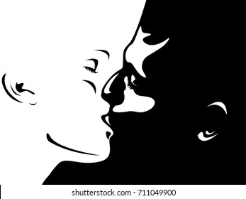 Black Couple Kissing Stock Illustrations Images Vectors