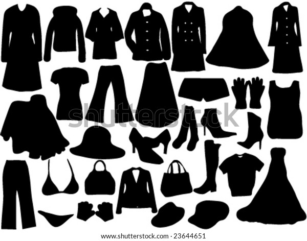 Silhouette Clothes Stock Vector (Royalty Free) 23644651