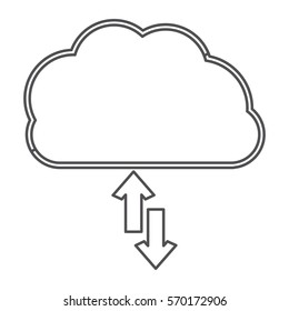 silhouette cloud with arrows in opposite direction