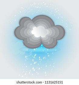 Silhouette cloud art layers of illustration, stock vector