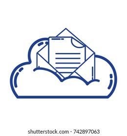 silhouette cloud data and card with document information