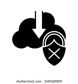 silhouette cloud data downloading and padlock bad security
