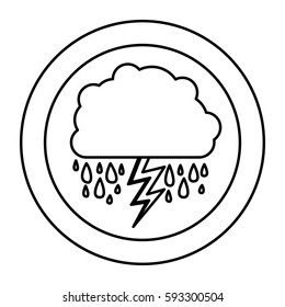 silhouette cloud rainning with ray, vector illustraction design