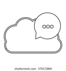 silhouette cloud with red dialog with white suspending points