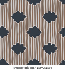 Silhouette cloud sky seamless pattern. Abstract cloudy texture wallpaper.  Doodle vector illustration. Design for fabric, textile print, wrapping paper, childish textiles.