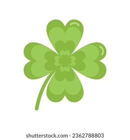 Silhouette clover icon flat vector. Irish luck. Ireland day isolated