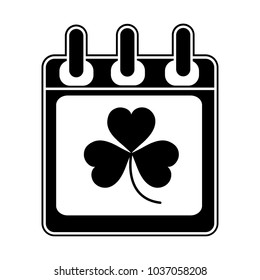 silhouette clover plant inside calendar holiday celebration