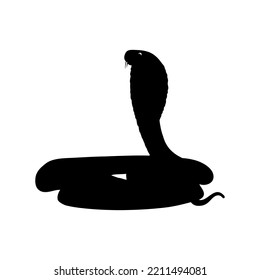 Silhouette of the Cobra Snake for Logo, Pictogram, Art Illustration, Apps, Website or Graphic Design Element. Vector Illustration
