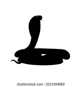 Silhouette of the Cobra Snake for Logo, Pictogram, Art Illustration, Apps, Website or Graphic Design Element. Vector Illustration