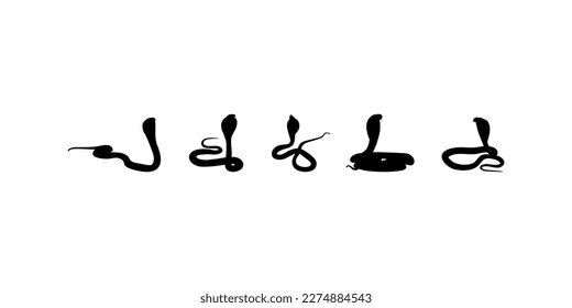 Silhouette of the Cobra Snake for Logo, Pictogram, Website or Graphic Design Element. Vector Illustration