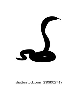 Silhouette of the Cobra Snake for Logo, Pictogram, Art Illustration, Apps, Website or Graphic Design Element. Vector Illustration