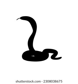 Silhouette of the Cobra Snake for Logo, Pictogram, Art Illustration, Apps, Website or Graphic Design Element. Vector Illustration