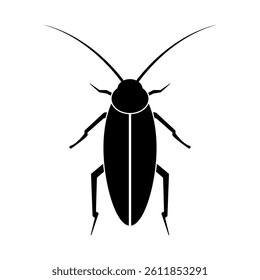 Silhouette of cockroach icon. Vector.