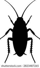 Silhouette cockroach insect pest control black design vector Illustrator