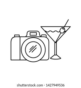 silhouette of cocktail and camera photographic