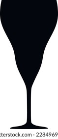 Silhouette of a cocktail glass. vector