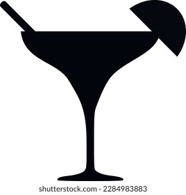 Silhouette of a cocktail glass. vector