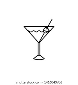 silhouette of cocktail on white background