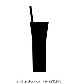 silhouette cocktail straw beverage icon