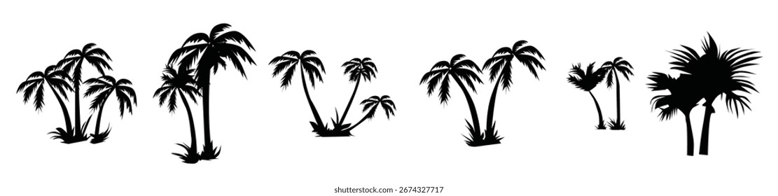 Silueta del árbol de coco en árabe