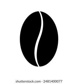 Silhouette of a coffee bean on a white background