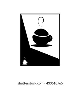 silhouette of a coffee cup with coffee