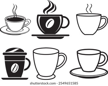 silhouette coffee cup vector illustration