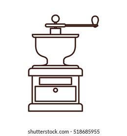 silhouette coffee grinding machine with crank