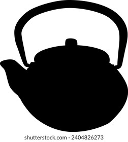 silhouette coffee kettle, tea, boiling water vector