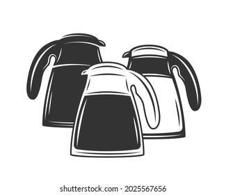 Silhouette of coffee makers in a simple style isolated on white background. Vector illustration