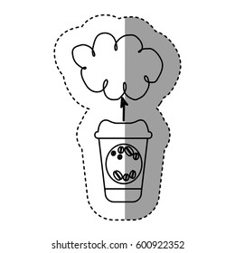 silhouette coffee online clound icon, vector illustration design