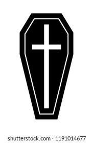 silhouette coffin icon for halloween