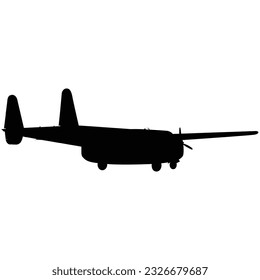 Silhouette of Cold War-eras military transport aircraft