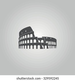 Silhouette Coliseum in Rome.