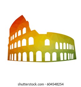Silhouette Coliseum with triangles background