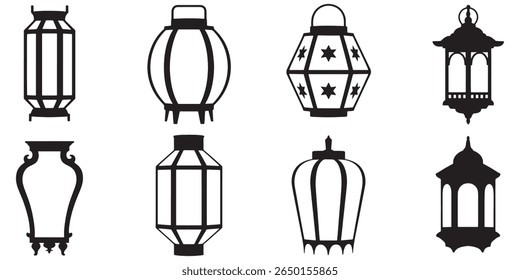 Silhouette Collection of Decorative Lanterns for Festive Occasions A Variety of Shapes and Styles for Home Decor and Celebrations