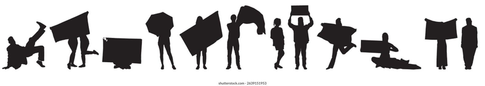 silhouette collection of different people of pride moths sings 
