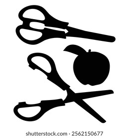 Silhouette Collection of Elementary School Appliances and Education Equipment