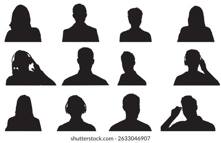 silhouette collection of people profile